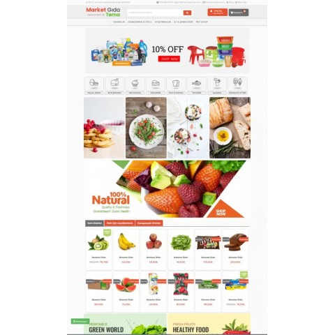 Opencart 3.x Market Gıda Tema Full Paket